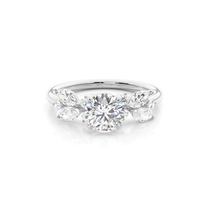 White Gold Side Stone Diamond Rings