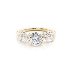Floral Diamond Accent Engagement Ring