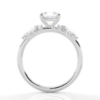 Asscher White Gold Engagement Rings