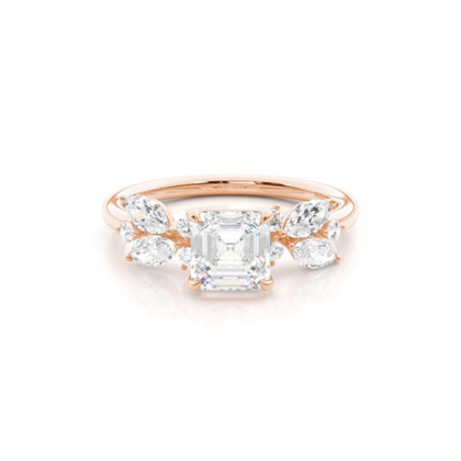 Asscher Rose Gold Engagement Rings