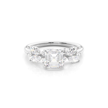 Asscher White Gold Engagement Rings