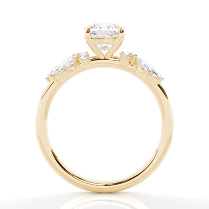 Cushion Side Stone Diamond Rings