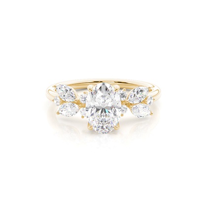 Oval Side Stone Diamond Rings