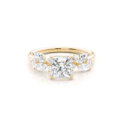Princess Side Stone Diamond Rings