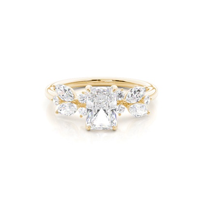 Radiant Side Stone Diamond Rings