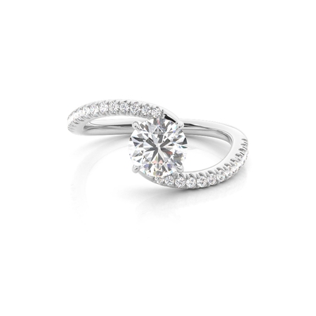 White Gold Side Stone Diamond Rings