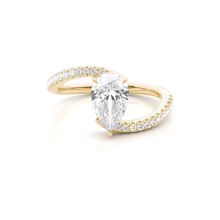 Tropfen Seitensteine Verlobungsringe