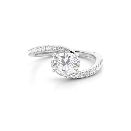 Oval Side Stone Diamond Rings