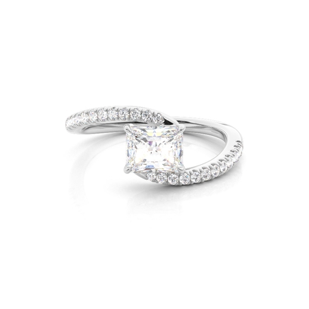 Radiant Side Stone Diamond Rings