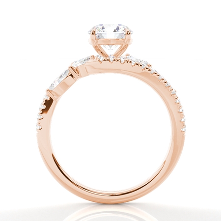 Bypass Shank Diamond Engagement Ring