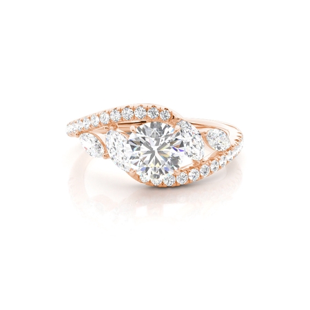 Bypass Shank Diamond Engagement Ring