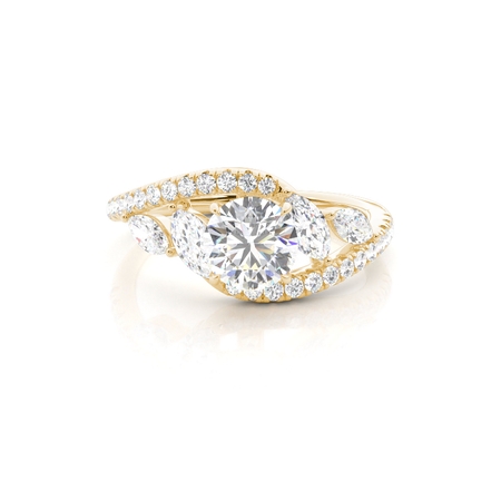 Yellow Gold 5 Stone Diamond Rings