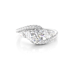 Bypass Shank Diamond Engagement Ring