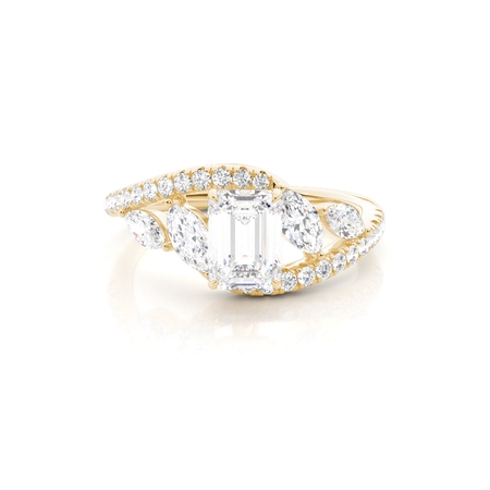Emerald 5 Stone Diamond Rings