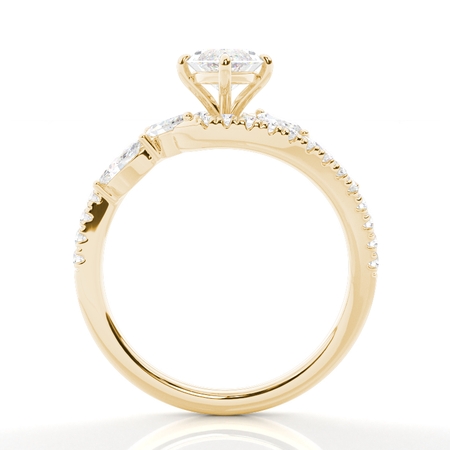 Marquise Yellow Gold 5 Stone Diamond Rings