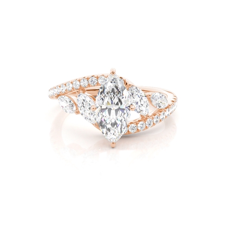 Marquise Rose Gold 5 Stone Diamond Rings