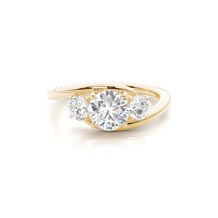 Yellow Gold Three Stone Diamond Rings