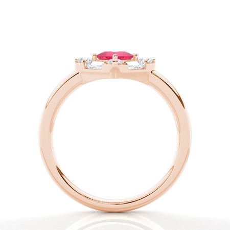 Mosaik-Ring mit Diamanten in verschiedenen Schliffformen und Rubinen