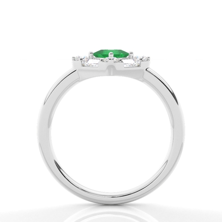 Mosaik-Ring mit Diamanten in verschiedenen Schliffformen und Smaragden