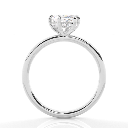 Diagonal Set Hidden Halo Diamond Engagement Ring