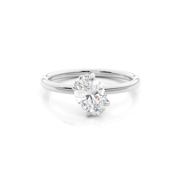 Diagonal Set Hidden Halo Diamond Engagement Ring