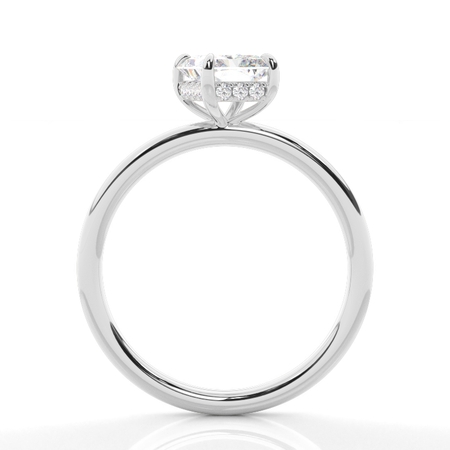 Diagonal Set Hidden Halo Diamond Engagement Ring