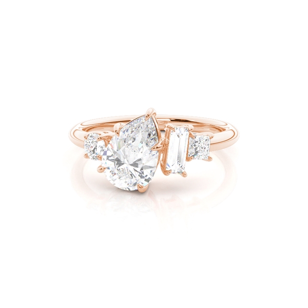 Diagonal Set Diamond Engagement Ring