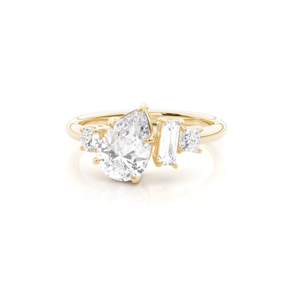 Diagonal Set Diamond Engagement Ring