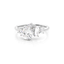 Diagonal Set Diamond Engagement Ring