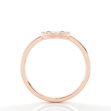 Smiley-Ring mit runden Diamanten im Pavé-Set