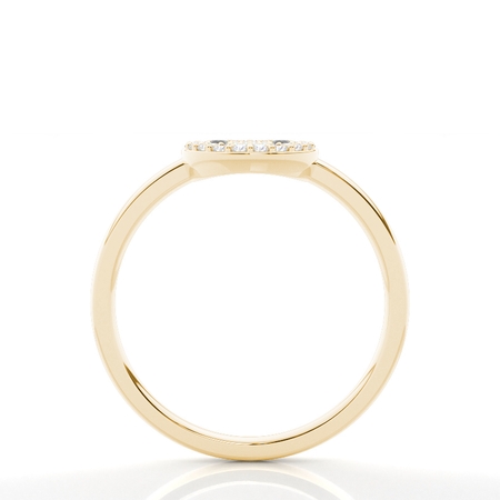 Smiley-Ring mit runden Diamanten im Pavé-Set