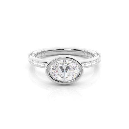 Oval Side Stone Diamond Rings