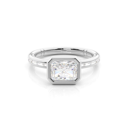 Radiant Side Stone Diamond Rings