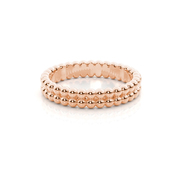 Zarter, stapelbarer Alltagsring mit zwei Reihen Perlenbesatz