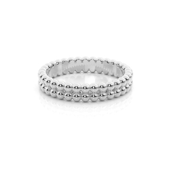 Two Row Beaded Stackable Everyday Ring