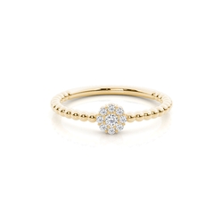 Zarter Cluster-Ring mit runden Diamanten im Pavé-Set