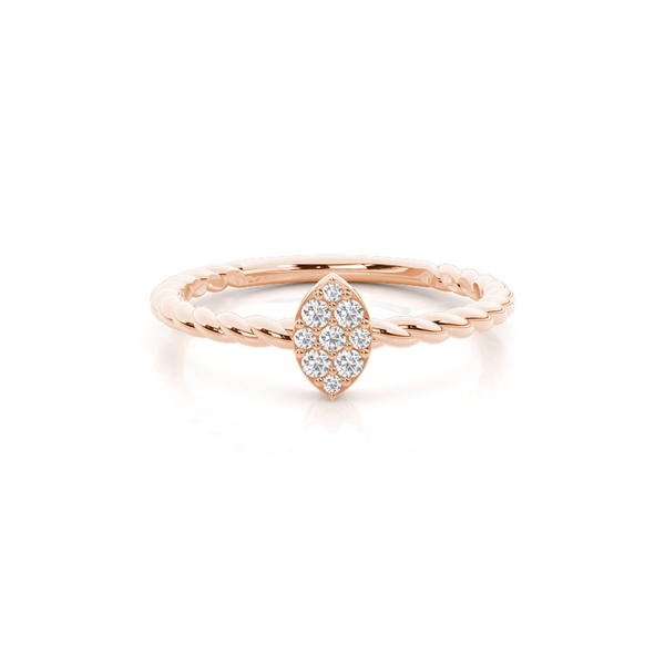 Pave set Round Diamond Delicate Cluster Everyday Ring
