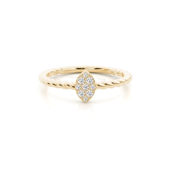 Zarter Alltags-Cluster-Ring mit runden Diamanten im Pavé-Set