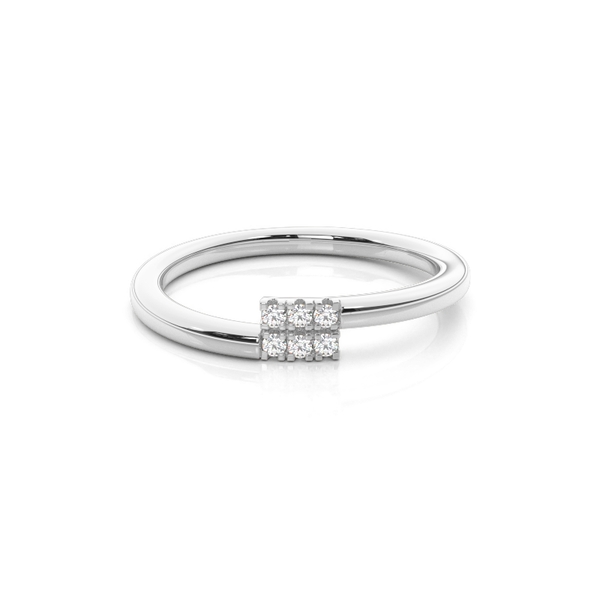 Zarter, stapelbarer Ring mit Runddiamanten