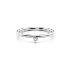 Prong Set Round Diamond Everyday Delicate Ring