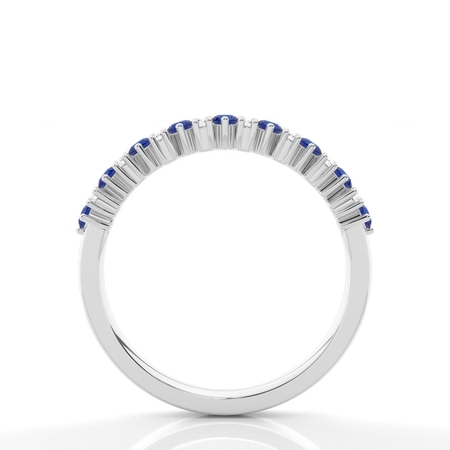 Blaue Saphir- und Diamant-Eternity-Ring – Krappenfassung