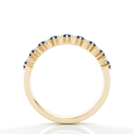 Blaue Saphir- und Diamant-Eternity-Ring – Krappenfassung