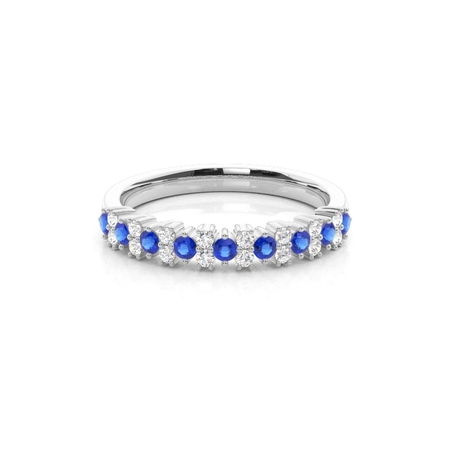Blaue Saphir- und Diamant-Eternity-Ring – Krappenfassung