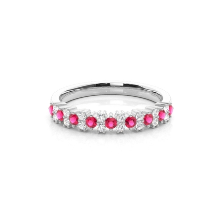 Rubin- und Diamant-Eternity-Ring – Krappenfassung