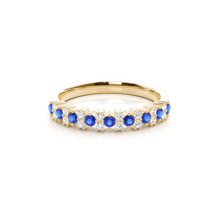 Blaue Saphir- und Diamant-Eternity-Ring – Krappenfassung