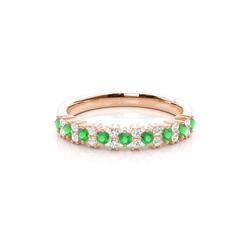 Emerald and Diamond Prong Set Eternity Ring