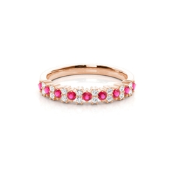 Ruby and Diamond Prong Set Eternity Ring