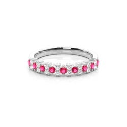 Ruby and Diamond Prong Set Eternity Ring