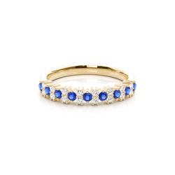 Blaue Saphir- und Diamant-Eternity-Ring – Krappenfassung