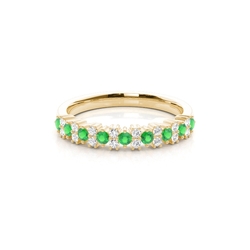 Smaragd- und Diamant-Eternity-Ring – Krappenfassung